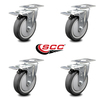 Service Caster Cambro Dish Caddies Swivel Caster with Total Lock Brake Replace Set - SCC CAM-SCC-TTL20S514-TPRB-4